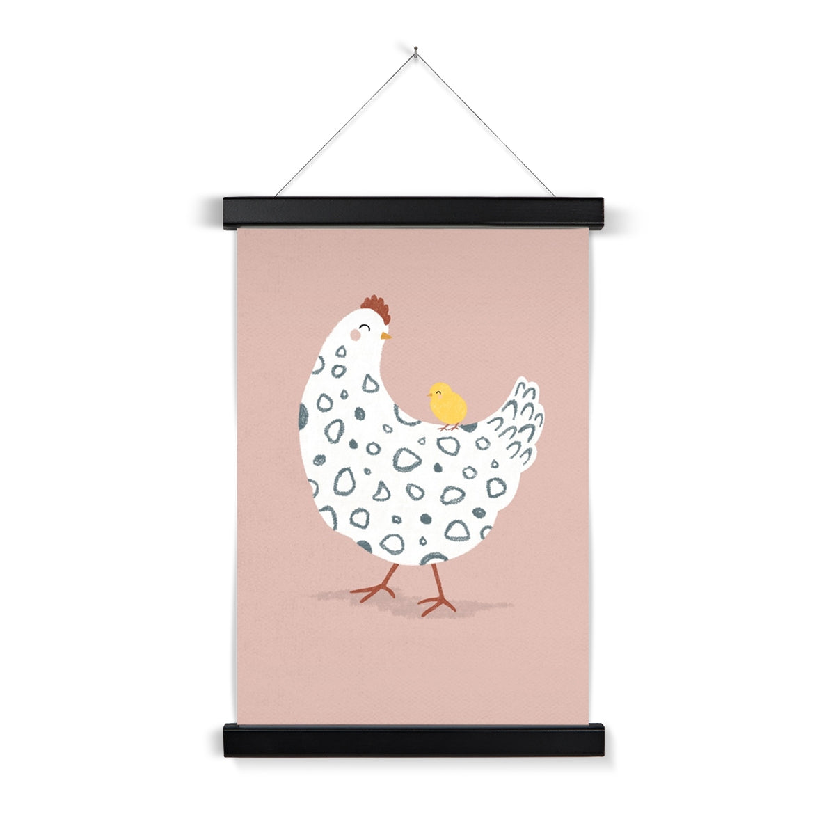 Chicken & Chick, Fine Art Print with Hanger