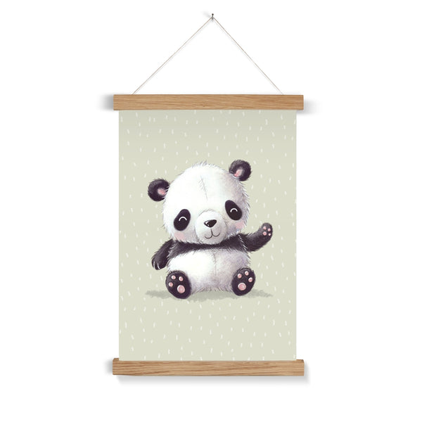 Panda, Fine Art Print with Hanger, Green