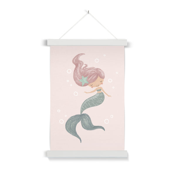 Mermaid, Fine Art Print with Hanger, Pink