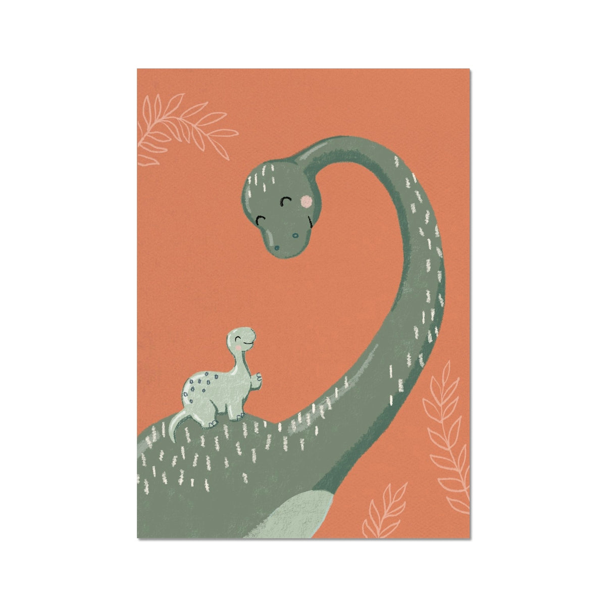 Diplodocus and Baby, Fine Art Print