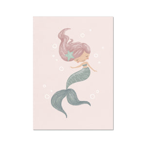 Mermaid, Fine Art Print, Pink