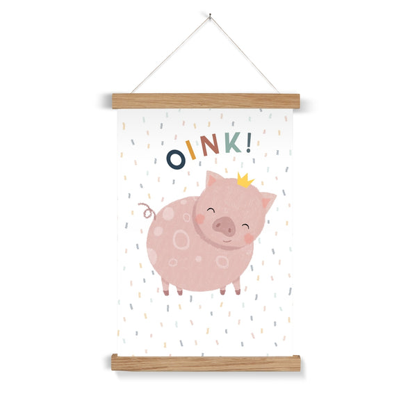 Oink! Pig, Fine Art Print with Hanger