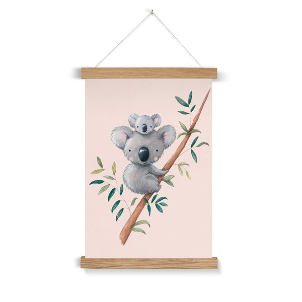 Koala, Fine Art Print with Hanger, Pink