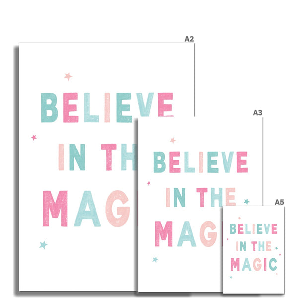 Believe In The Magic, Fine Art Print,  Pink & Teal