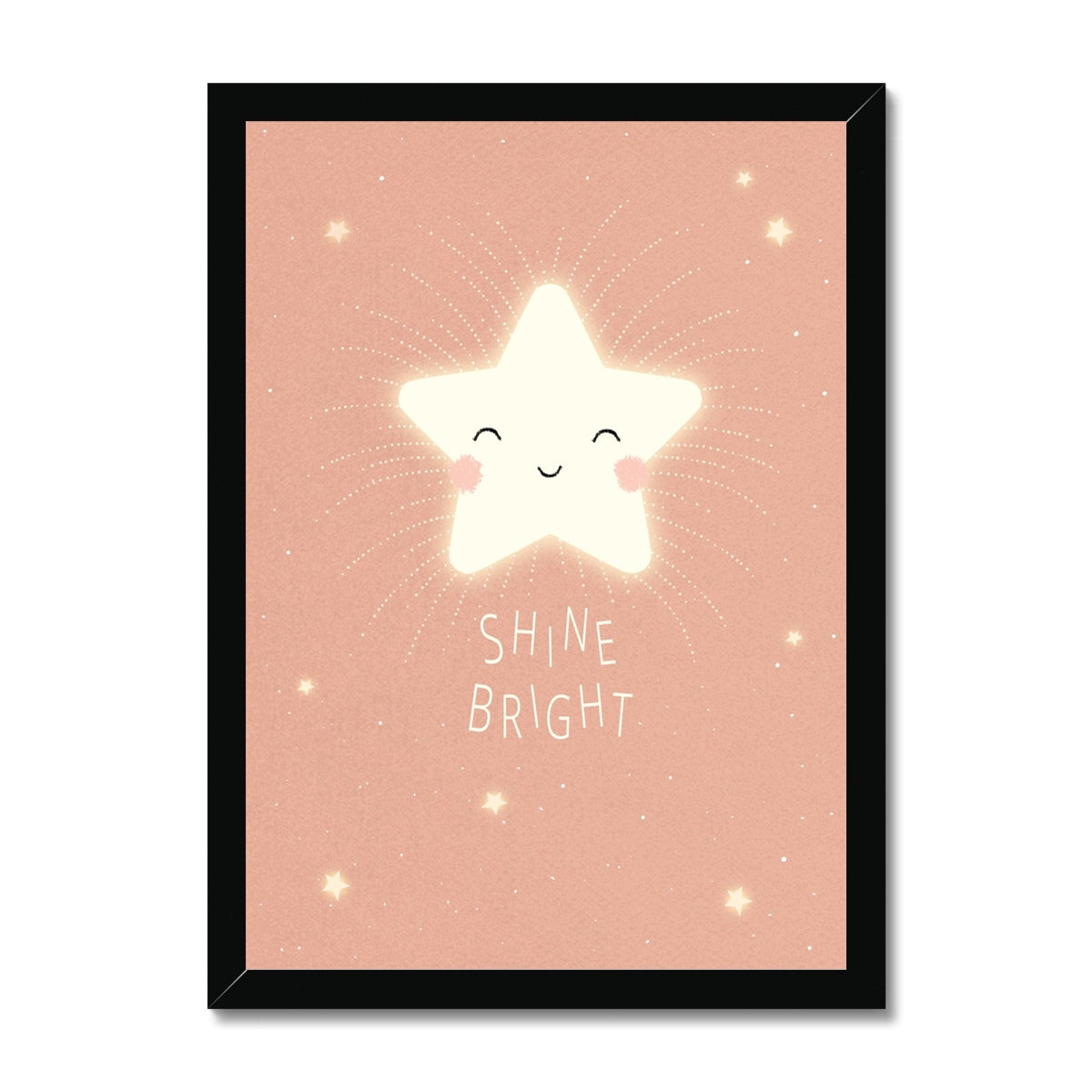 Star, Framed Print, Terracotta