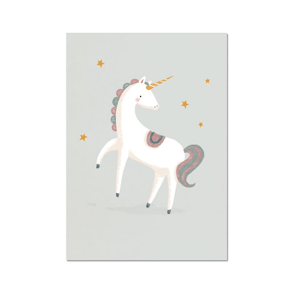 Unicorn, Fine Art Print, Grey