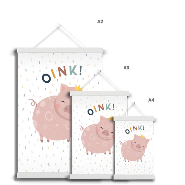 Oink! Pig, Fine Art Print with Hanger