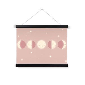 Moon Cycle, Fine Art Print with Hanger, Pink