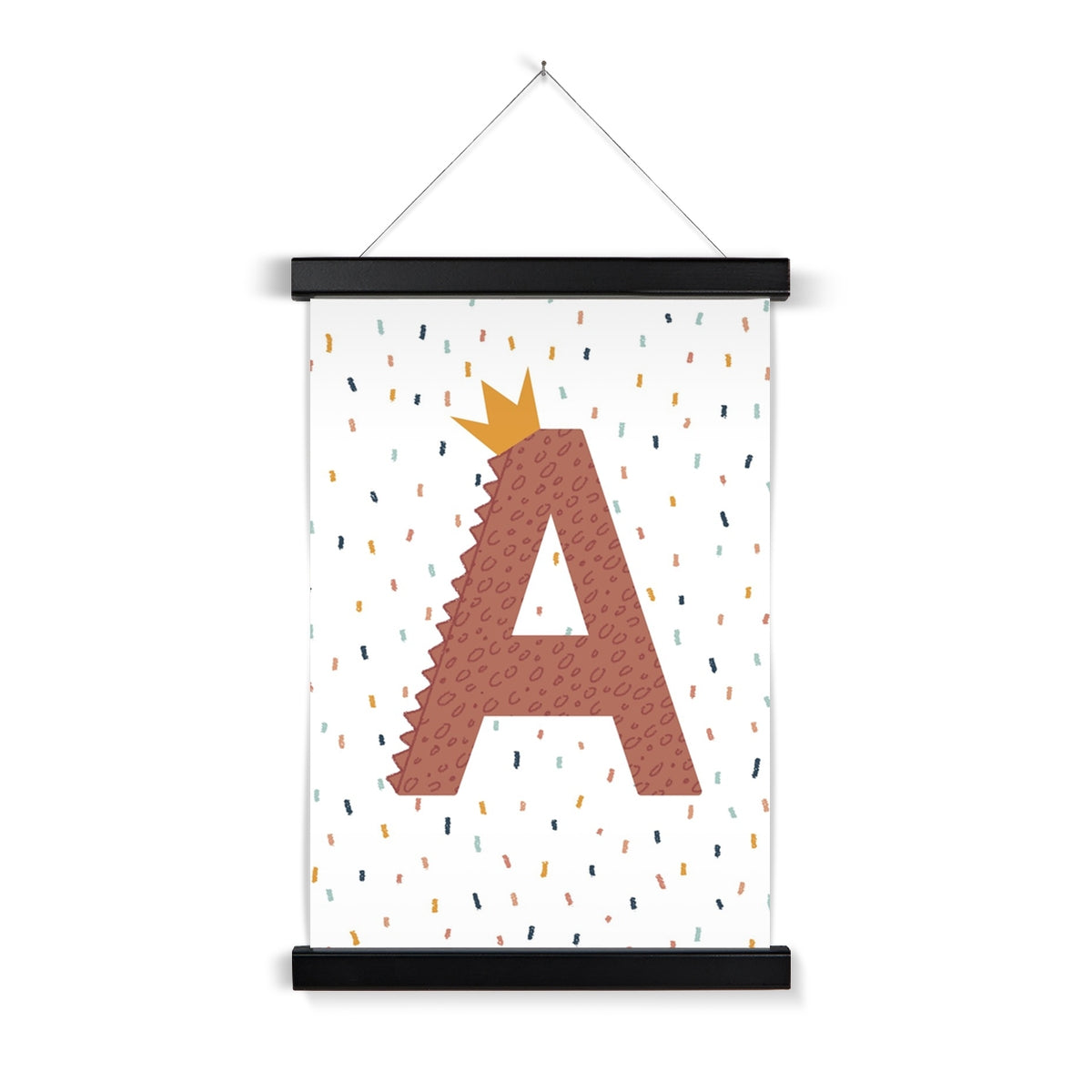 Initial, Fine Art Print with Hanger, Rust