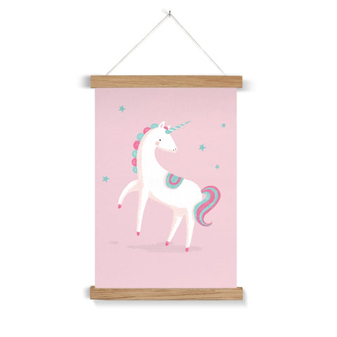 Unicorn, Fine Art Print with Hanger, Pink