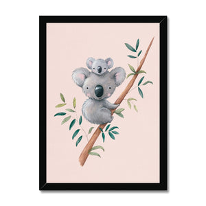 Koala, Pink Framed Print