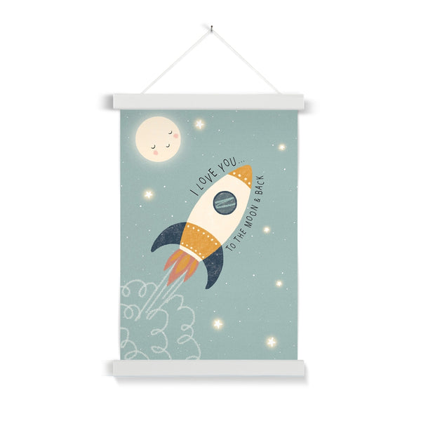 Rocket, Fine Art Print with Hanger, Duck Egg