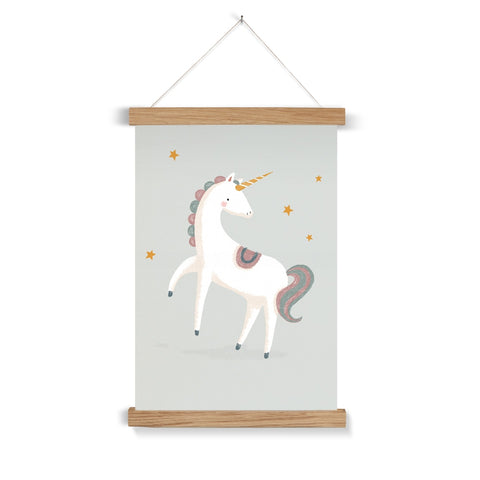 Unicorn, Fine Art Print with Hanger, Grey