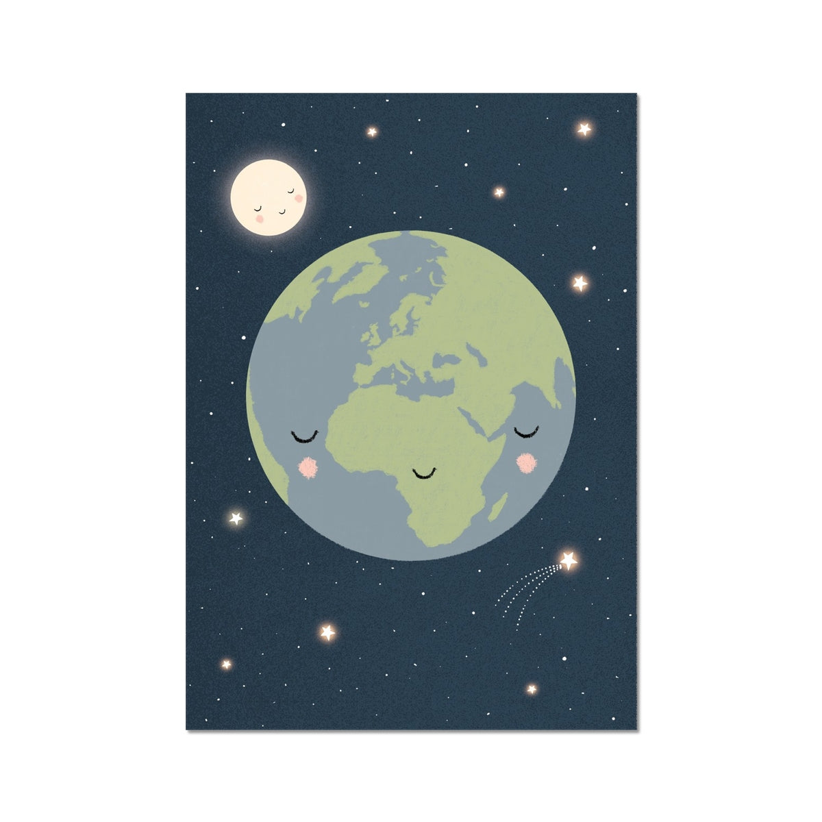 Earth, Fine Art Print, Navy