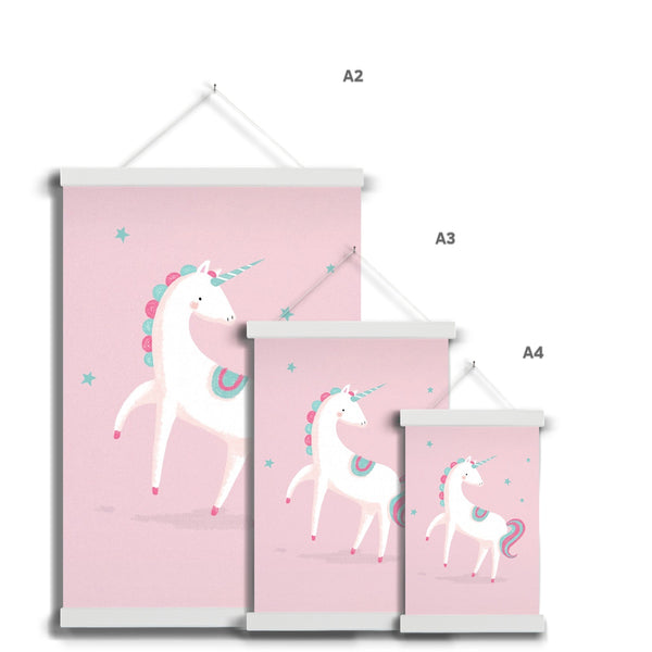 Unicorn, Fine Art Print with Hanger, Pink