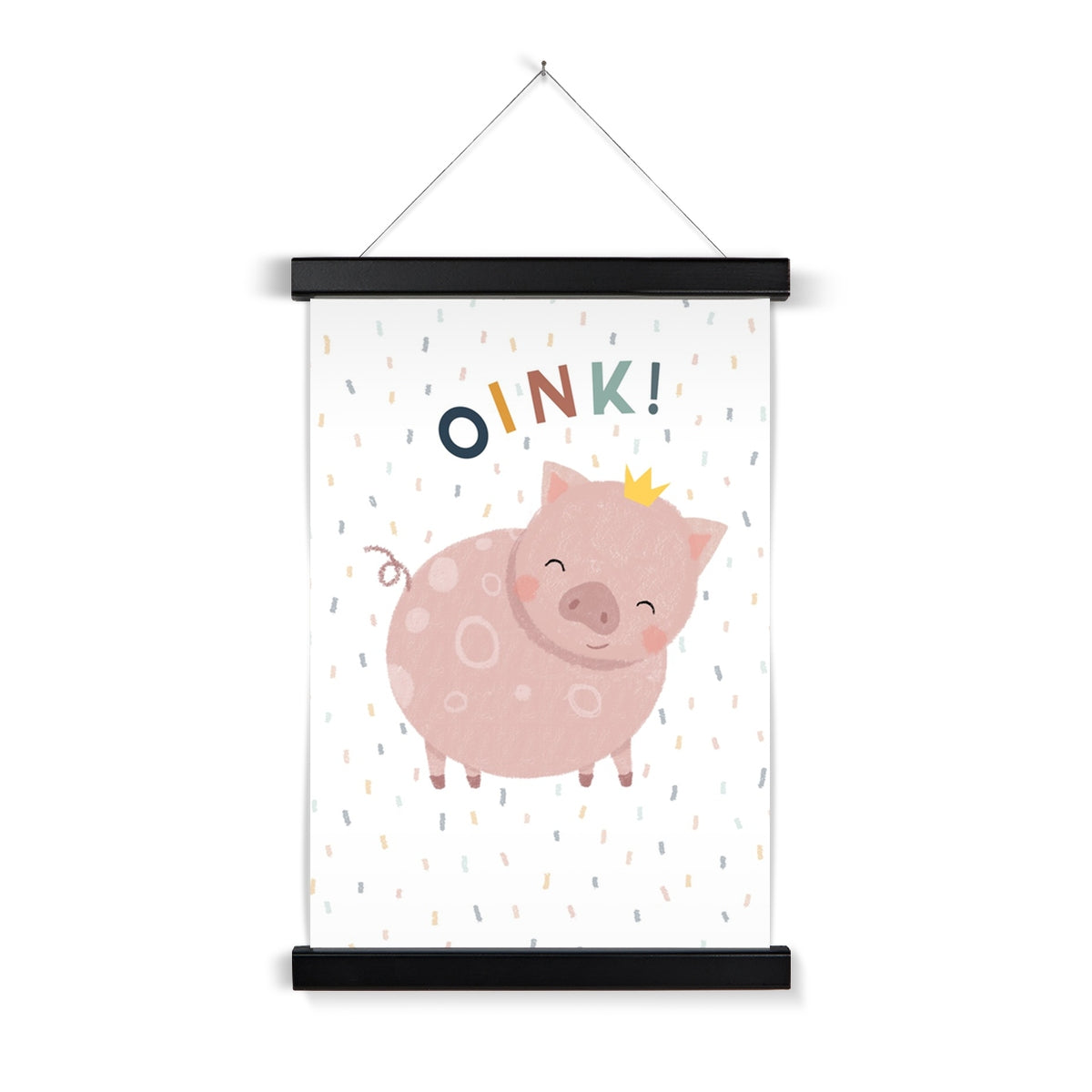 Oink! Pig, Fine Art Print with Hanger