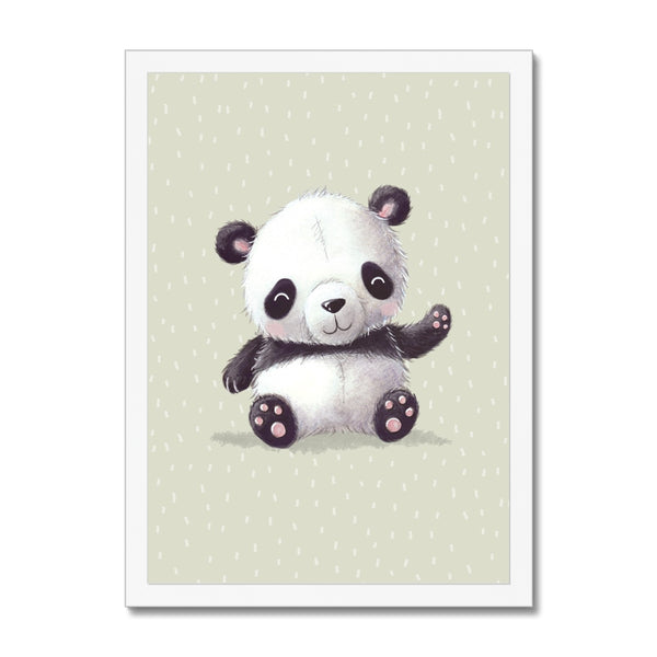 Panda, Framed Print, Green