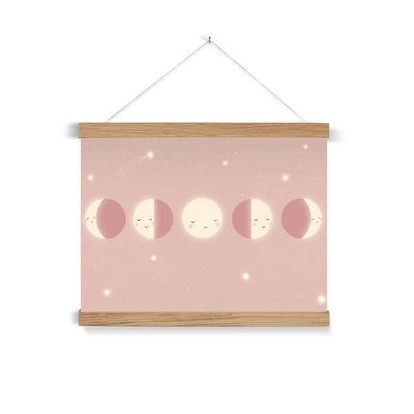 Moon Cycle, Fine Art Print with Hanger, Pink