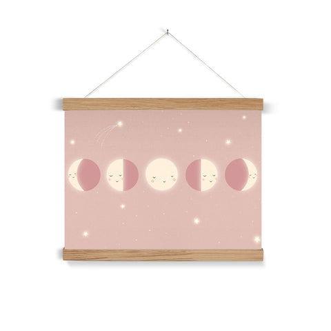 Moon Cycle, Fine Art Print with Hanger, Pink