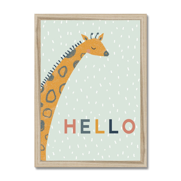 Giraffe, Framed Print, Green