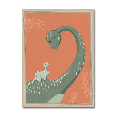 Diplodocus and Baby, Framed Print