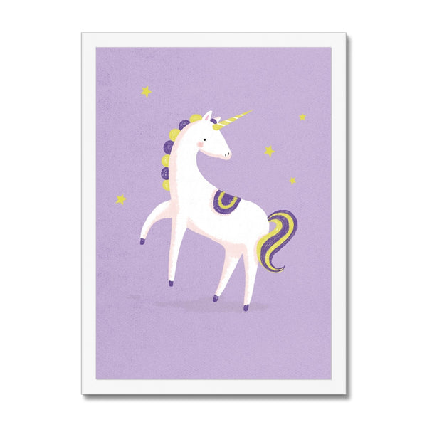 Unicorn, Framed Print, Lilac