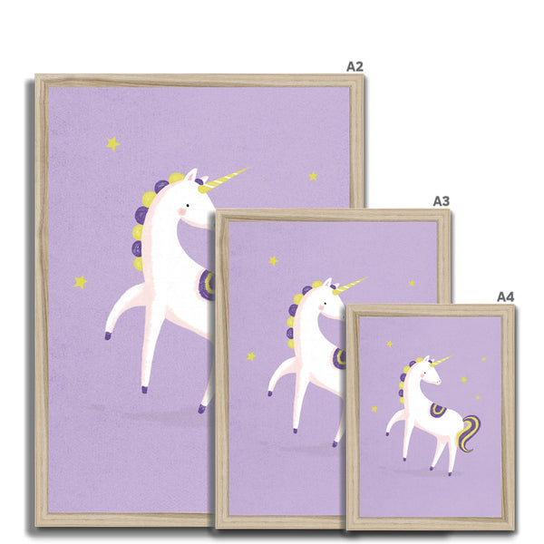 Unicorn, Framed Print, Lilac