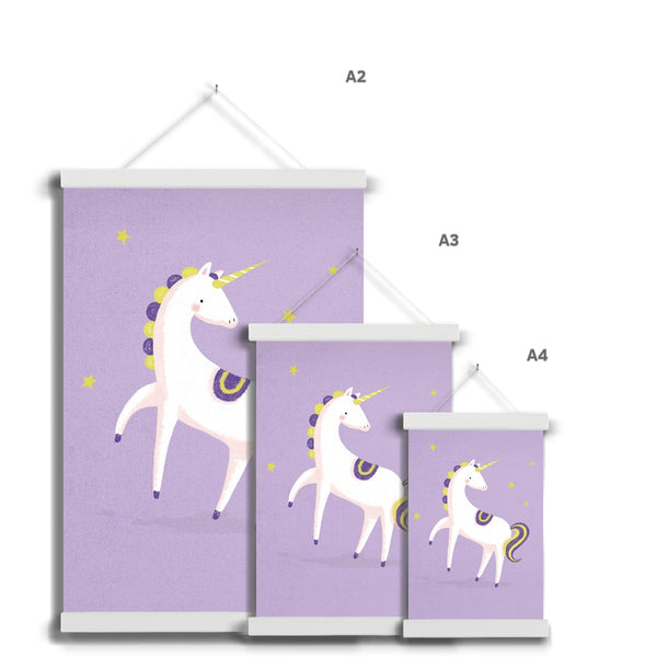 Unicorn, Fine Art Print with Hanger, Lilac