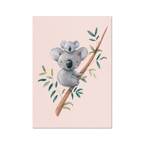 Koala, Fine Art Print, Pink