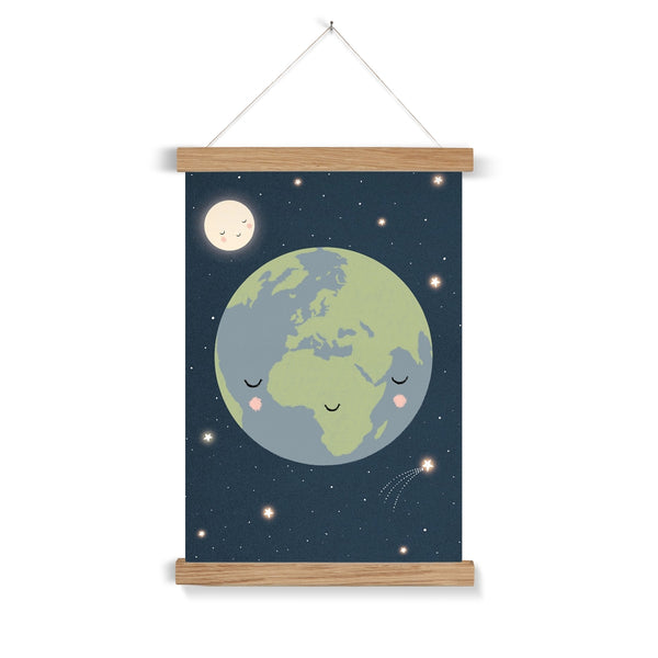 Earth, Fine Art Print with Hanger, Navy