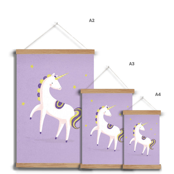 Unicorn, Fine Art Print with Hanger, Lilac