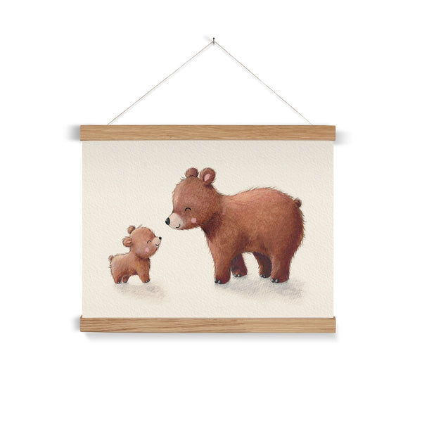 Brown Bears, Fine Art Print with Hanger, Landscape