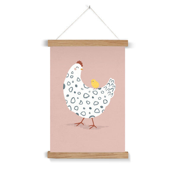 Chicken & Chick, Fine Art Print with Hanger