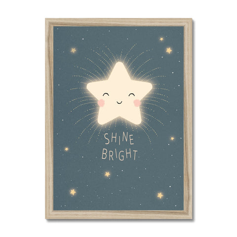 Star, Framed Print, Blue