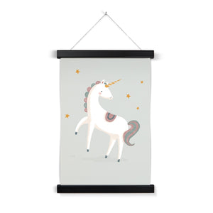 Unicorn, Fine Art Print with Hanger, Grey