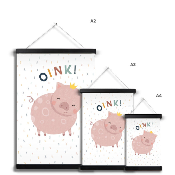 Oink! Pig, Fine Art Print with Hanger