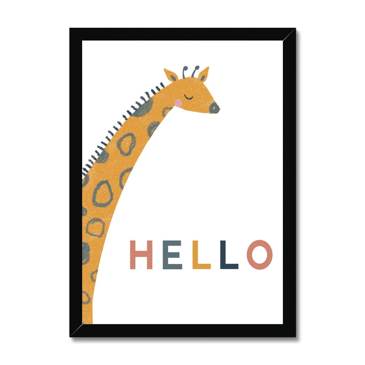 Giraffe, Framed Print, White