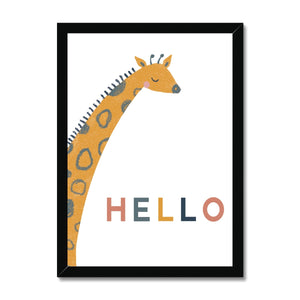 Giraffe, Framed Print, White