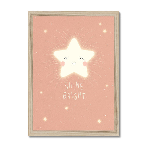 Star, Framed Print, Terracotta