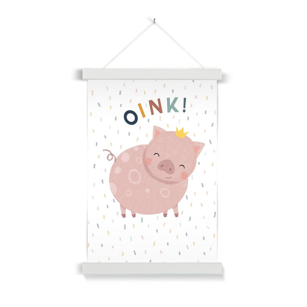 Oink! Pig, Fine Art Print with Hanger