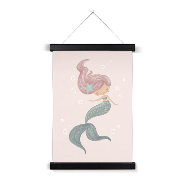 Mermaid, Fine Art Print with Hanger, Pink