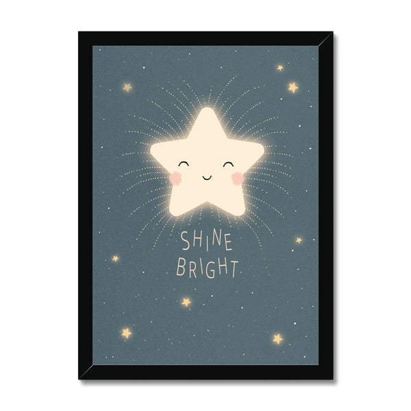 Star, Framed Print, Blue