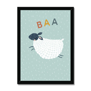 Jumping Sheep, Framed Print