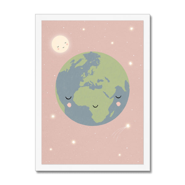 Earth, Framed Print, Pink