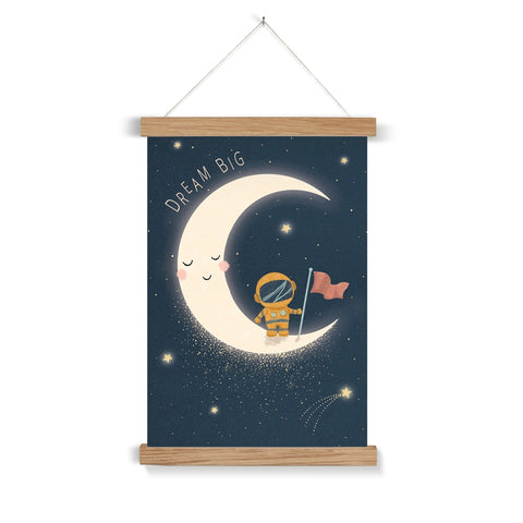 Astronaut On The Moon, Fine Art Print with Hanger