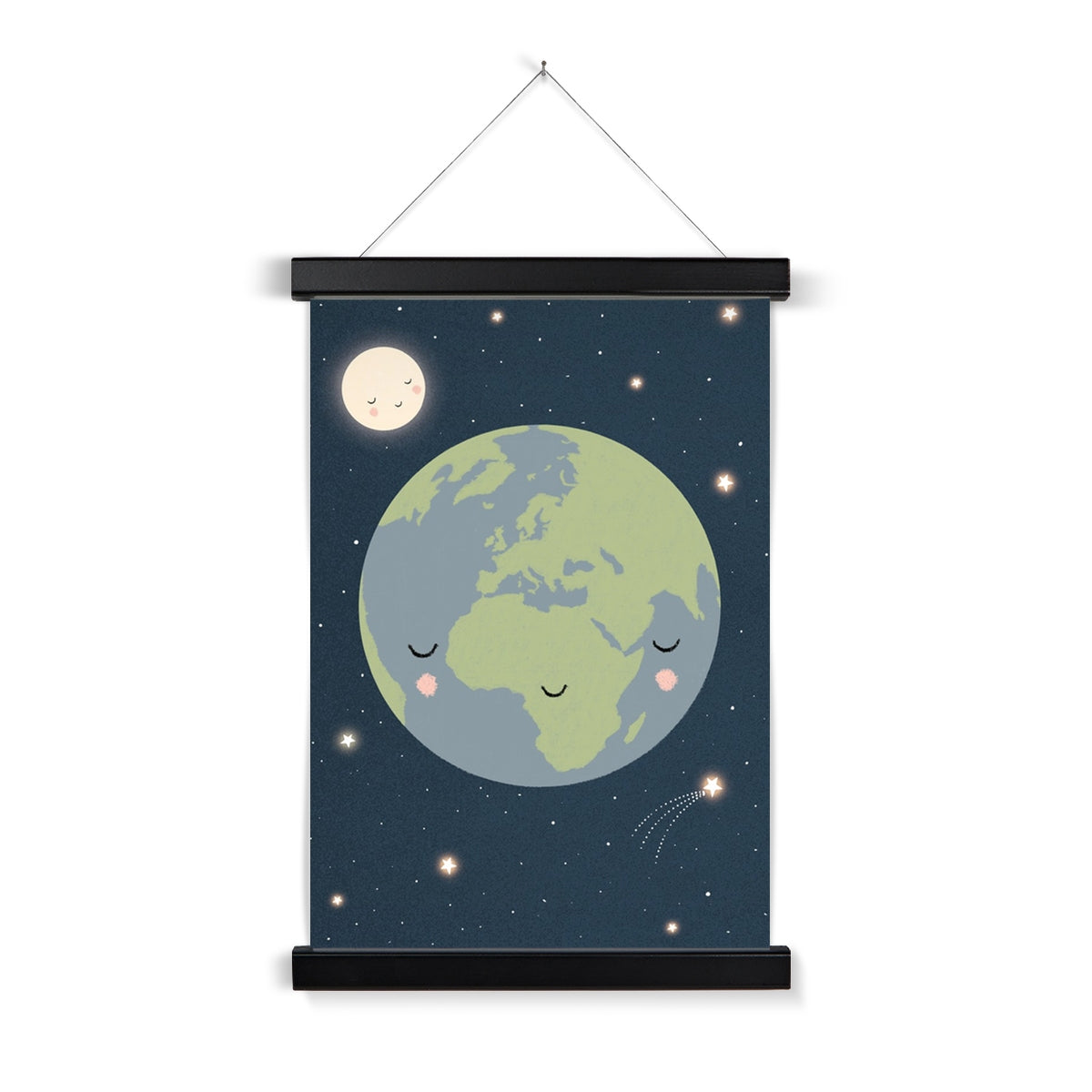 Earth, Fine Art Print with Hanger, Navy