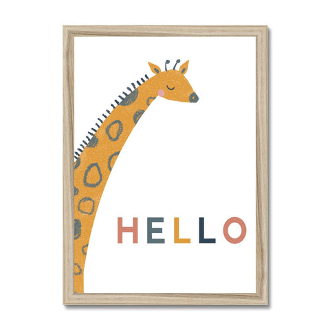 Giraffe, Framed Print, White