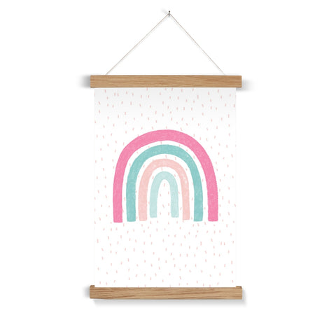 Rainbow, Fine Art Print with Hanger, Pink & Teal