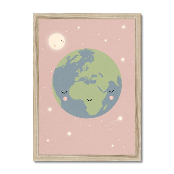 Earth, Framed Print, Pink