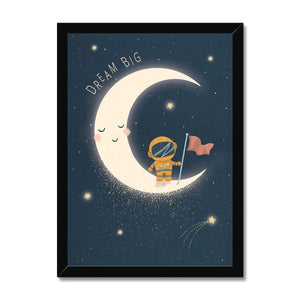 Astronaut On The Moon, Framed Print